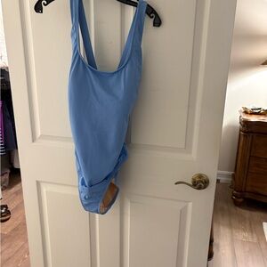 Lands' End Blue and Beige Swimsuit